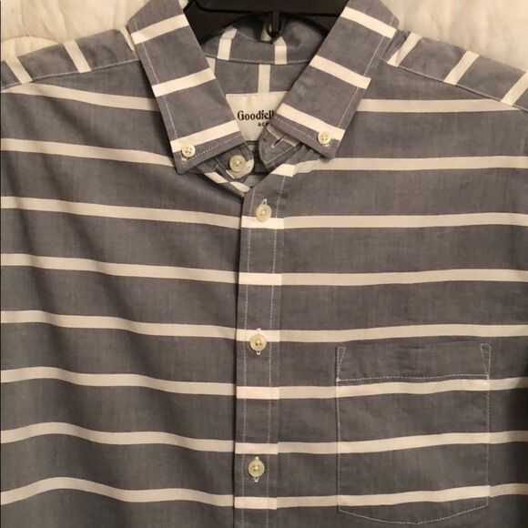 Men’s Button Down Shirt gray white - Picture 1 of 5